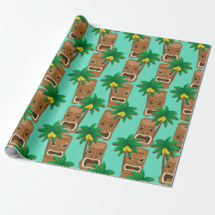 Hawaianskt Tiki repetitionmönster Presentpapper