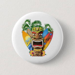 Hawaianskt Tiki surfa Knapp