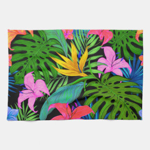 Hawaianskt tropiskt blommamönster kökshandduk