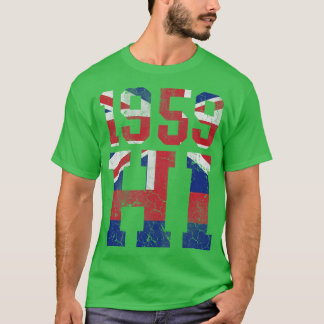 Hawaii 1959 HI Flagga Hawaiian State Retro Fade T Shirt