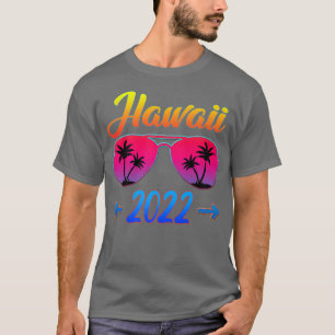 Hawaii 2022 Hawaiian Beach Coola Glasses Vacation T Shirt
