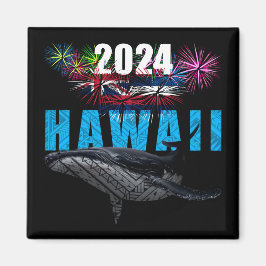 HAWAII 2024 POLYNESISKA TRIBAL HUMPBACK FIREWORKS MAGNET