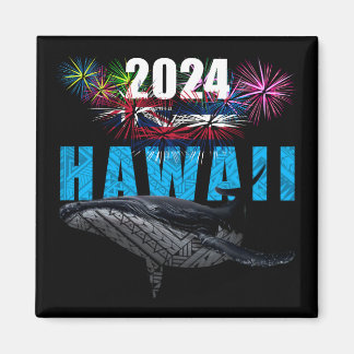 HAWAII 2024 POLYNESISKA TRIBAL HUMPBACK FIREWORKS MAGNET