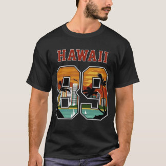 Hawaii 89 Retro Sunset T Shirt