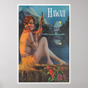Hawaii-affisch Hawaiisk konst Tiki Bar Print Poster