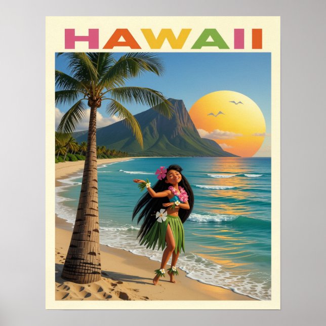 Hawaii-affisch Poster (Framsidan)