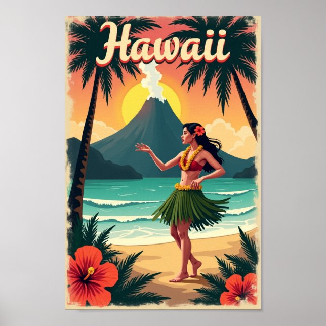 Hawaii Aloha-äventyr – Retro-öescape Poster (Framsidan)
