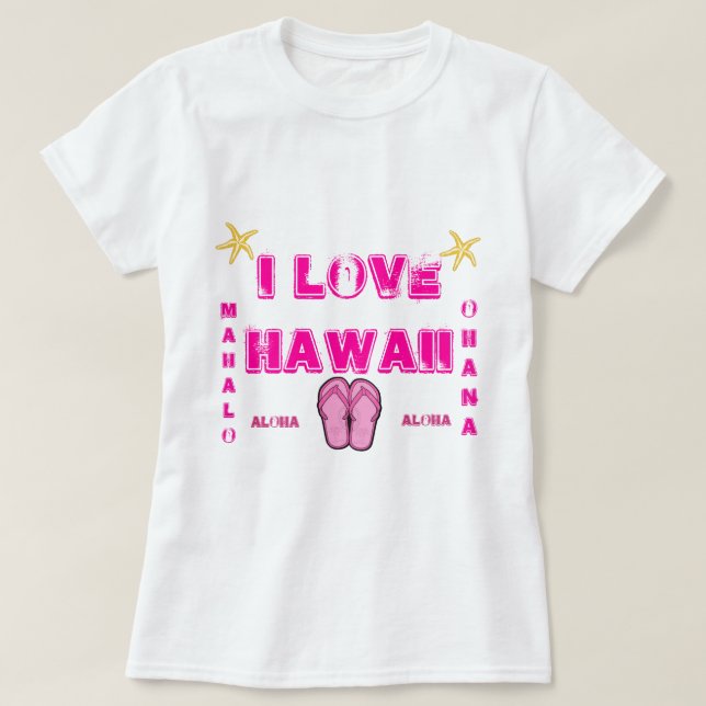 Hawaii Aloha Collection Dam T Shirt (Design framsida)