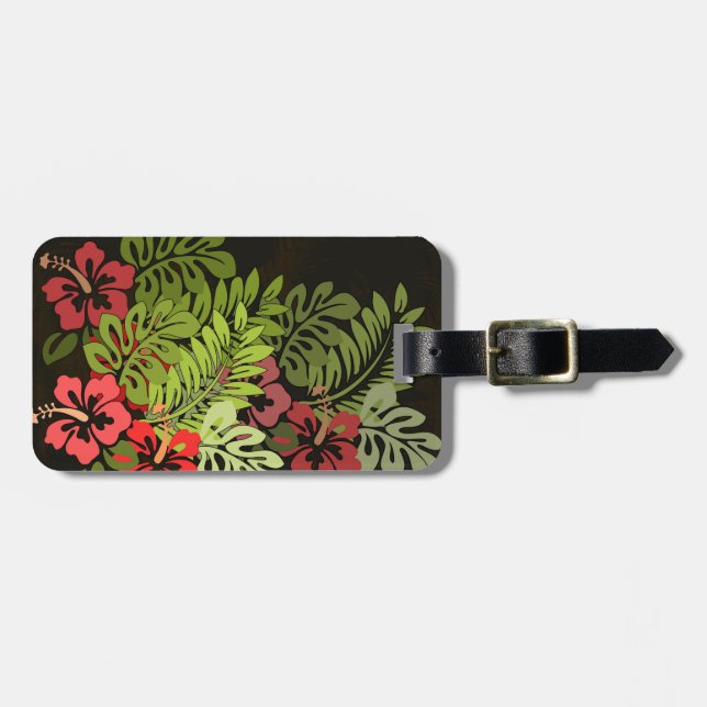 Hawaii Aloha Flower Art Print Bagagebricka (Horisontell Framsida)