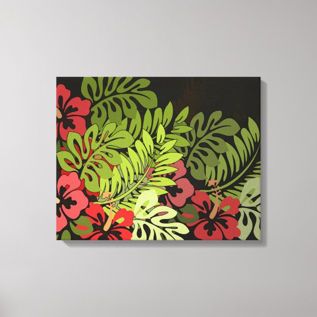 Hawaii Aloha Flower Art Print Canvastryck (Framsida)