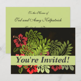 Hawaii Aloha Flower Art Print Inbjudningar