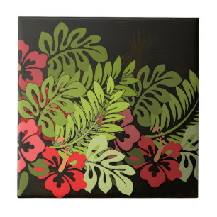 Hawaii Aloha Flower Art Print Kakelplatta
