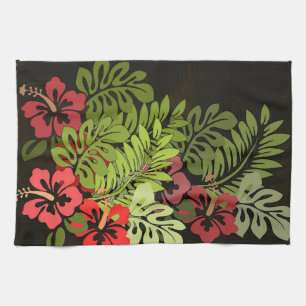 Hawaii Aloha Flower Art Print Kökshandduk