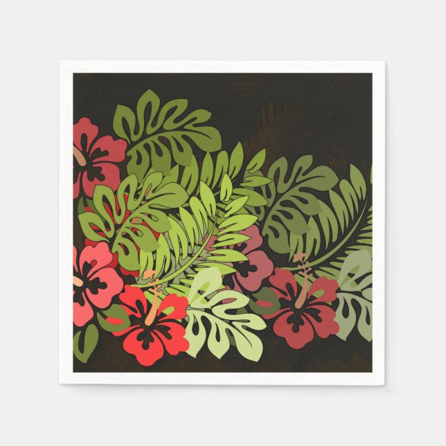Hawaii Aloha Flower Art Print Pappersservett (Framsidan)