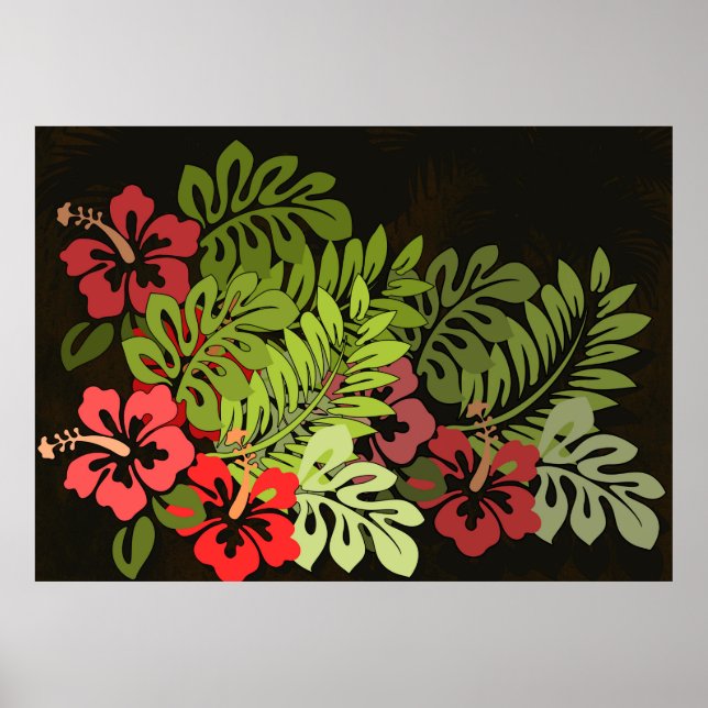 Hawaii Aloha Flower Art Print Poster (Framsidan)