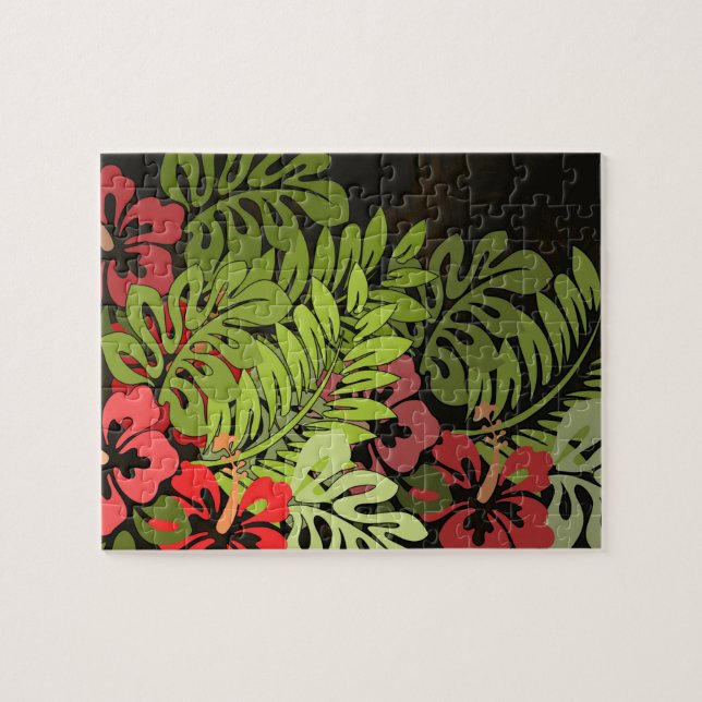 Hawaii Aloha Flower Art Print Pussel (Horisontell)
