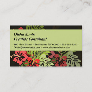 Hawaii Aloha Flower Art Print Visitkort