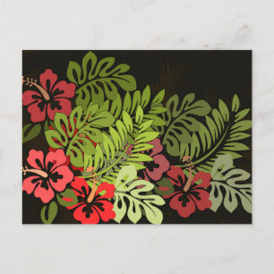 Hawaii Aloha Flower Art Print Vykort