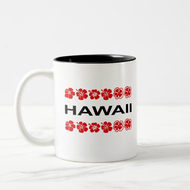 Hawaii Aloha Flower Bands Light-Färg Två-Tonad Mugg (Vänster)