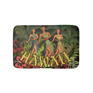 Hawaii Aloha Handflatan Hula Art Design Badrumsmatta