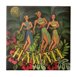 Hawaii Aloha Handflatan Hula Art Design Kakelplatta