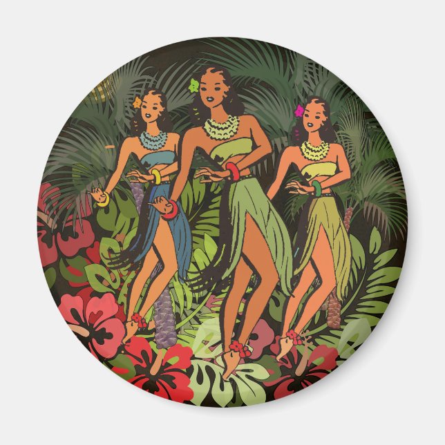 Hawaii Aloha Handflatan Hula Art Design Magnet (Framsidan)