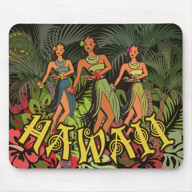 Hawaii Aloha Handflatan Hula Art Design Musmatta (Framsidan)