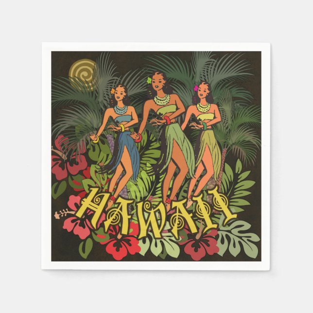 Hawaii Aloha Handflatan Hula Art Design Pappersservett (Framsidan)
