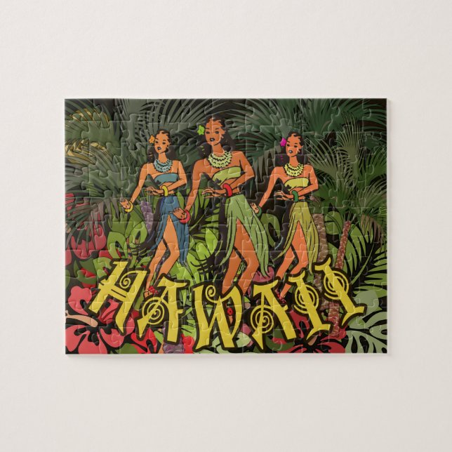 Hawaii Aloha Handflatan Hula Art Design Pussel (Horisontell)