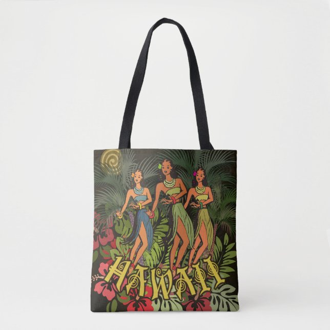 Hawaii Aloha Handflatan Hula Art Design Tygkasse (Framsida)