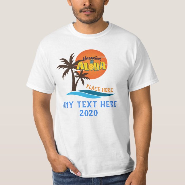Hawaii Aloha Handflatan Träd Beach T Shirt (Framsida)