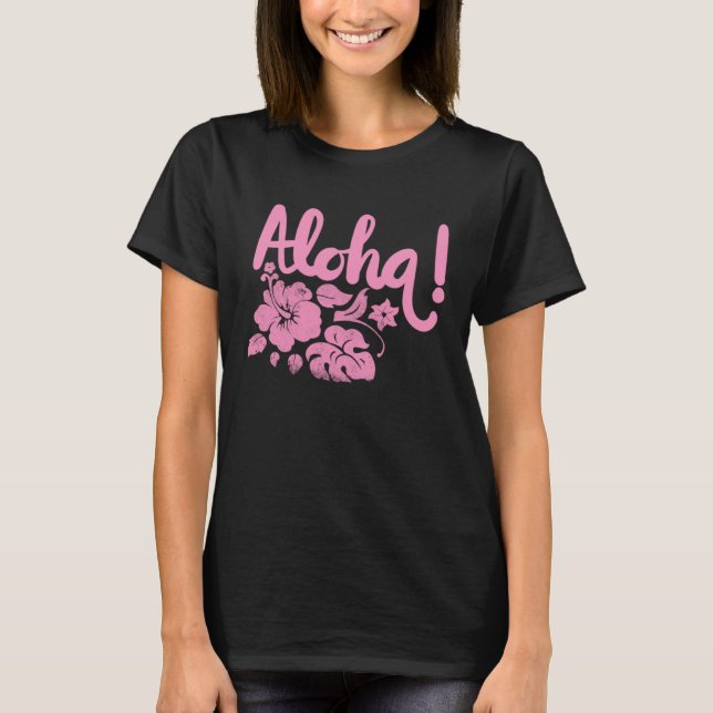 Hawaii Aloha Hibiscus Hawaiian Party 4 T Shirt (Framsida)