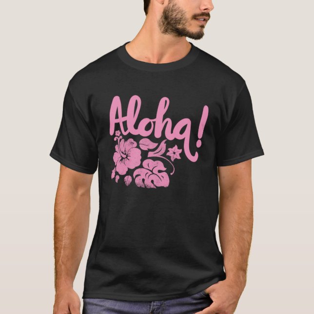 Hawaii Aloha Hibiscus Hawaiian Party 4 T Shirt (Framsida)