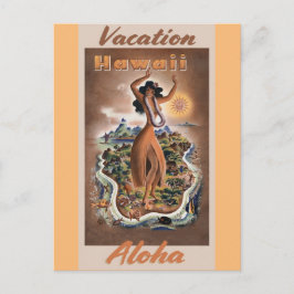 Hawaii Aloha Hula Dancer Vintage resor Vykort