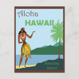 Hawaii Aloha Hula Dansare Vintage Resa Vykort
