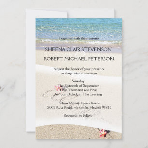 Hawaii Aloha Plumeria Flower Beach Wedding Inbjuda Inbjudningar