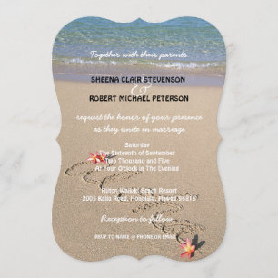 Hawaii Aloha Plumeria Flower Beach Wedding Inbjudn Inbjudningar