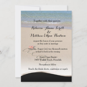 Hawaii Aloha Plumeria Flower Beach Wedding Inbjudn Inbjudningar