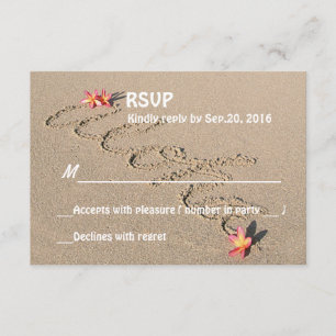 Hawaii Aloha Plumeria Flower Beach Wedding OSA Kort