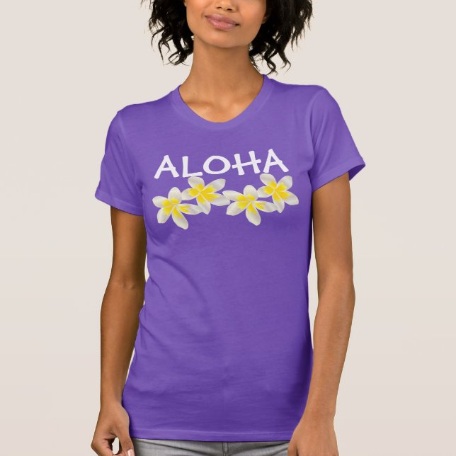 Hawaii Aloha Plumeriablommor Tee (Framsida)