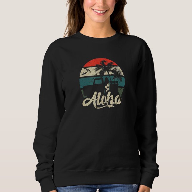 Hawaii Aloha Retro Sunset Oahu Waikiki Maui Kona H T Shirt (Framsida)