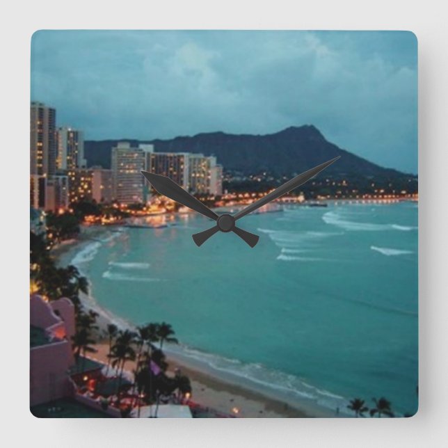 HAWAII ALOHA SAMLING FYRKANTIG KLOCKA (Framsida)