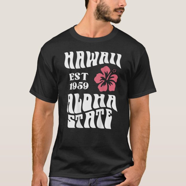Hawaii Aloha State 1971 ,Aesthetic Beach Summer T Shirt (Framsida)
