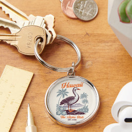 Hawaii Aloha State Vintage Goose Graphic  Rund Silverfärgad Nyckelring