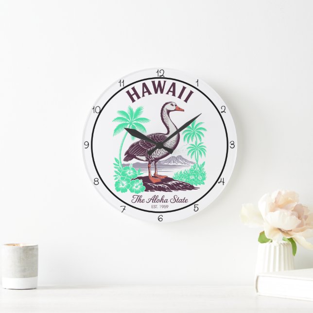 Hawaii Aloha State Wall Timepiece Stor Klocka (Hem)