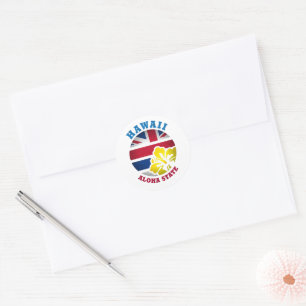 HAWAII ALOHA STATENS FLAGGA RUNT KLISTERMÄRKE