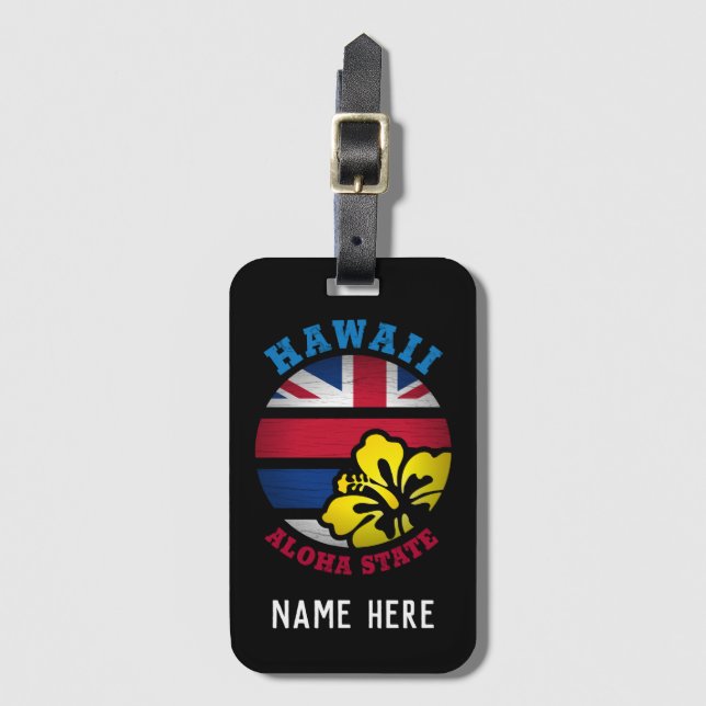 HAWAII ALOHA STATLIG FLAGGA BAGAGEBRICKA (Framsida vertikal)