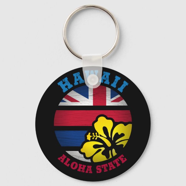 HAWAII ALOHA STATLIG FLAGGA NYCKELRING (Framsida)