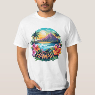Hawaii Aloha Tropical Beach Mountains T Shirt