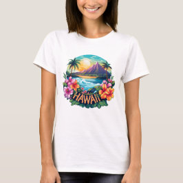 Hawaii Aloha Tropical Beach Mountains T Shirt
